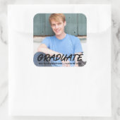 Aankondiging van moderne Afstuderen- Vierkante Sticker (Tas)