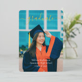 Aankondiging van moderne e-legante Afstuderen-foto (Staand Voorkant)