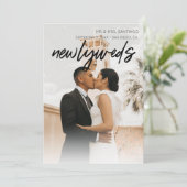 Aankondiging van multi 3-fotoPassen getrouwd - zwa (Staand voorkant)