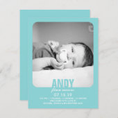 Aankondiging van New Baby Boy Photo Flat (Voorkant / Achterkant)