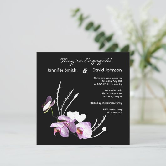 Aankondiging van Orchids Ikebana Emgagement (Staand voorkant)