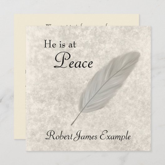  aankondiging van overlijden / overlijden (Voorkant / Achterkant)