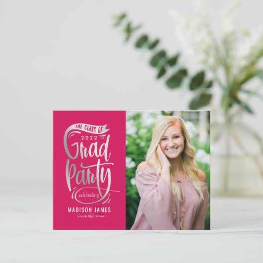 Aankondiging van partijenbanner Afstuderen Briefkaart (Staand voorkant)