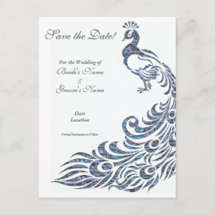Aankondiging van Peacock Wedding Briefkaart