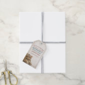 Aankondiging van pensioen met oude laarzen V1.0 Cadeaulabel (Met Touw)