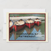 Aankondiging van pensionering, drie rode kano's (Voorkant)