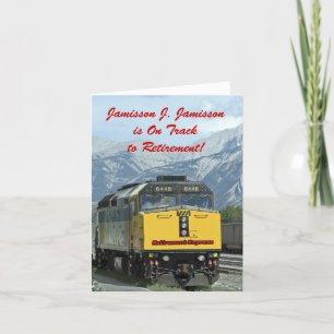 Aankondiging van pensionering, gele trein