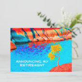 Aankondiging van pensionering Kleurrijke berg/Lake (Staand voorkant)