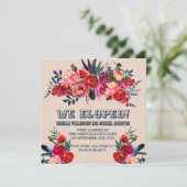 Aankondiging van Red & Roze Floral Elopement (Staand voorkant)