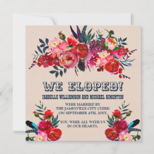 Aankondiging van Red & Roze Floral Elopement