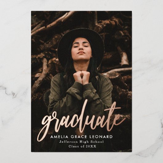 Aankondiging van Roos Gold Foil met scripts Afstud (Voorkant)