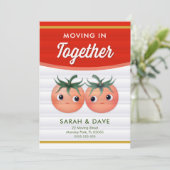 Aankondiging van samenwonen met tomatenkoppel (Staand voorkant)