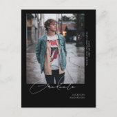 Aankondiging van Solo Photo Black Afstuderen Briefkaart (Voorkant)