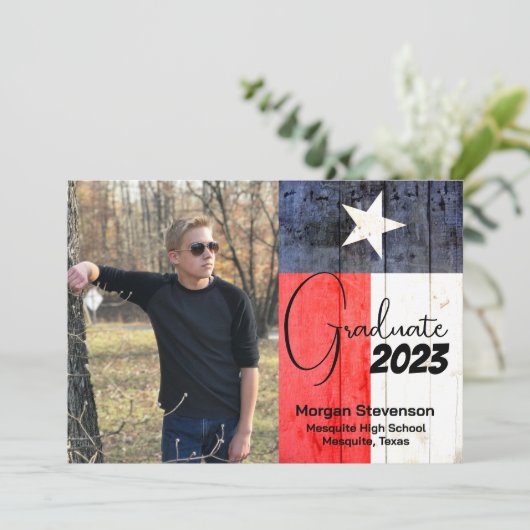 Aankondiging van Texas Th-Photo Afstuderen (Staand voorkant)