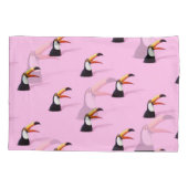 Aankondiging van Toucan: Tropical Pink Paradise Kussensloop (Achterkant)