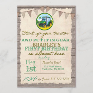 Aankondiging van tractor Birthday