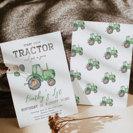 Aankondiging van tractor Birthday | Aanbesteding t