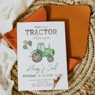 Aankondiging van tractor Birthday   Aanbesteding t