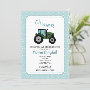 Aankondiging van tractorBaby shower, tractorjongen