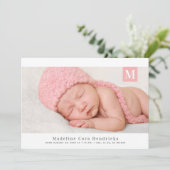 Aankondiging van traditionele monogram-meisje foto (Staand voorkant)