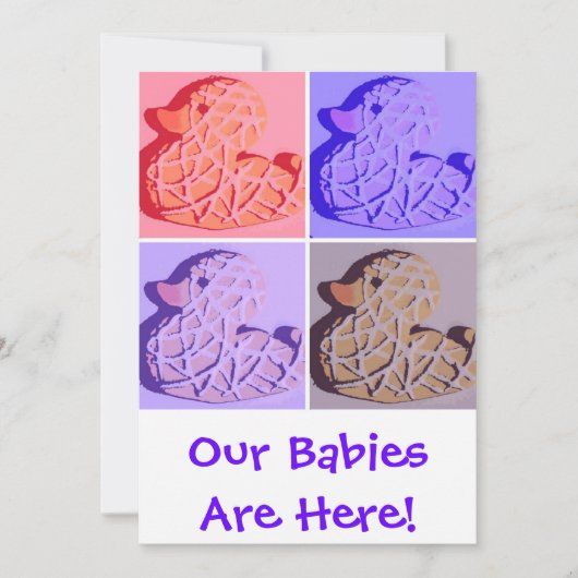 Aankondiging van tweeling baby's (Voorkant)