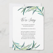 Aankondiging van uitstel van het botanische huweli (Voorkant)