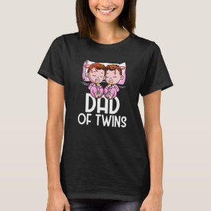 Aankondiging van vader van tweelingmeisjes van twe t-shirt