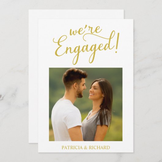 Aankondiging van verloving en save the date (Voorkant / Achterkant)