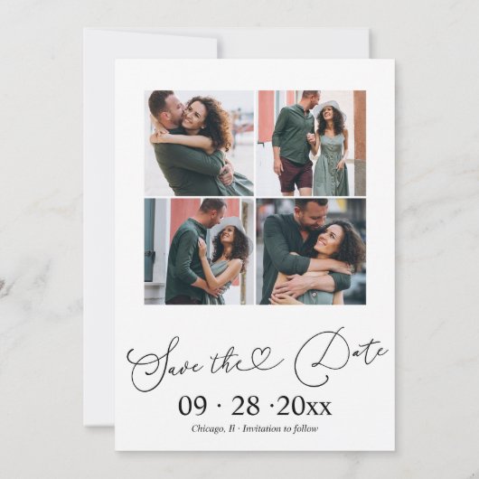 Aankondiging van verloving en sla de datum-foto op (Achterkant)