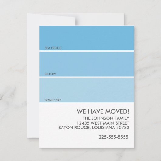 Aankondiging van verplaatsing van verfmonster (Voorkant)