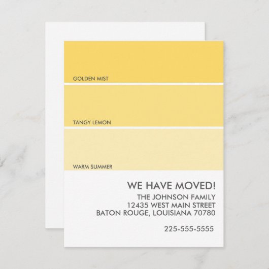 Aankondiging van verplaatsing van verfstaal (Voorkant / Achterkant)