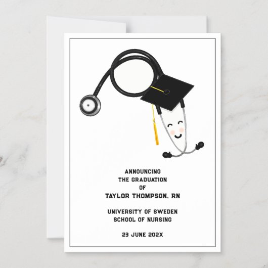 Aankondiging van verpleegkundig Afstuderen (Voorkant)