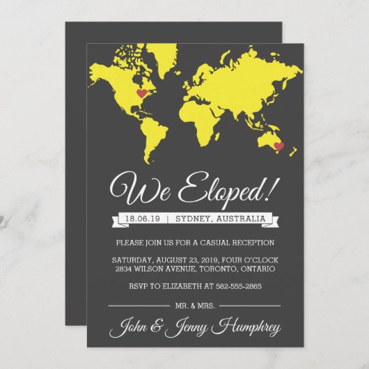 Aankondiging van vertrek en uitnodiging voor recep (Voorkant / Achterkant)