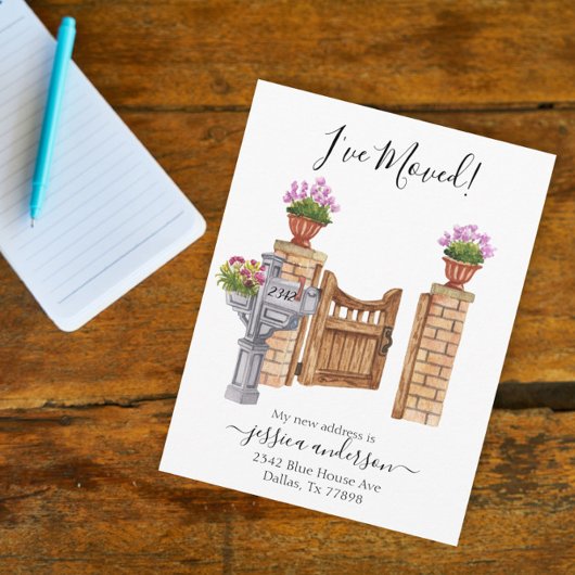 Aankondiging van waterverf Home Moving I-verplaats