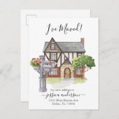 Aankondiging van waterverf Home Moving I-verplaats (Voorkant / Achterkant)