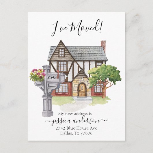 Aankondiging van waterverf Home Moving I-verplaats (Voorkant)