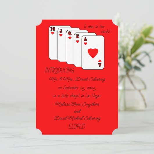 Aankondiging van weglopen Royal Flush (Staand voorkant)