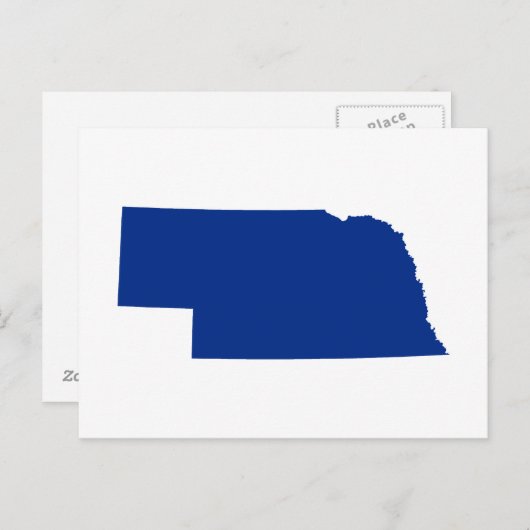 Aankondiging van White and Blue Moving to Nebraska Briefkaart (Voorkant / Achterkant)