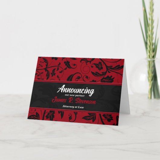 Aankondiging van zakenpartner Red Damask (Voorkant)