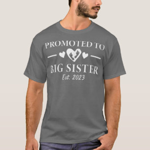 Aankondiging van zwangerschap 2023 aan grote zusje t-shirt