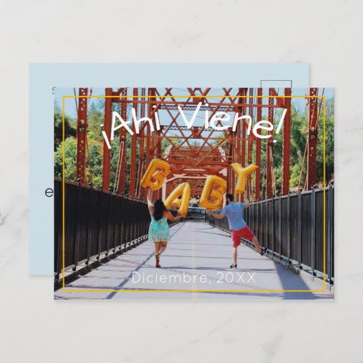 Aankondiging van zwangerschap in het Spaans (Voorkant / Achterkant)