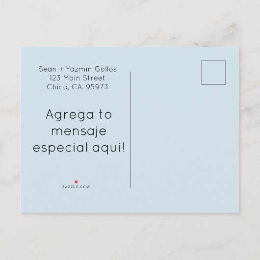 Aankondiging van zwangerschap in het Spaans (Achterkant)