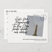 Aankondiging verhuizing Massachusett State Destina (Voorkant / Achterkant)