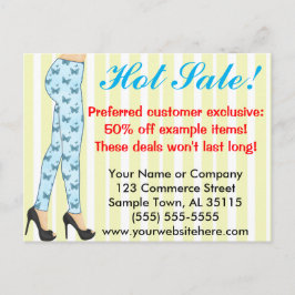 Aankondiging verkoop mode Leggings Briefkaart