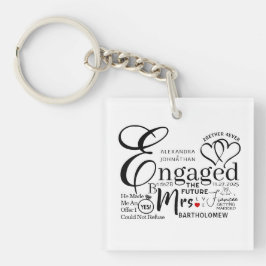 Aankondiging verloofde collage bruiloft sleutelhanger