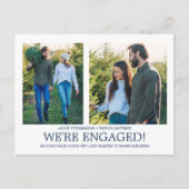 Aankondiging verloving 2 Foto Snowflake Pattern Briefkaart (Voorkant)