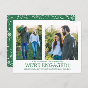 Aankondiging verloving 2 Foto Snowflake Pattern Briefkaart