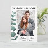 Aankondiging Verloving Eucalyptus Foto (Staand voorkant)