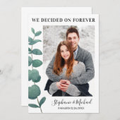 Aankondiging Verloving Eucalyptus Foto (Voorkant / Achterkant)