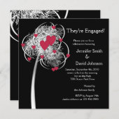 Aankondiging Verloving Fireworks & Hearts Tree (Voorkant / Achterkant)